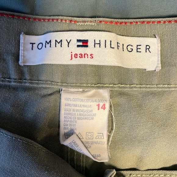 VTG Tommy Hilfiger Carpenter Pants 14 Green Crop ‘02 Y2K Olive Casual Loose Fit - Picture 14 of 16